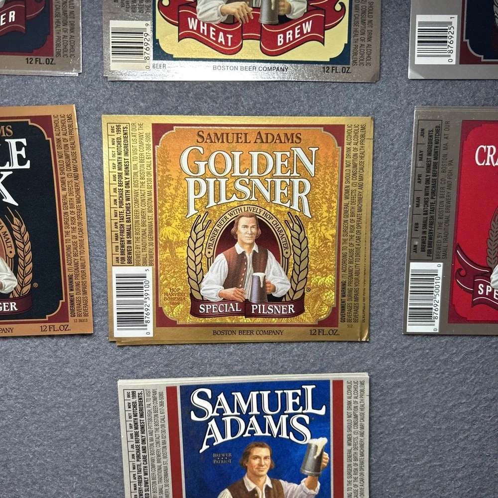 Sam Adams Boston Lager Labels – Lot of 37‎ – Craft Beer Label Collection